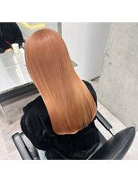 サンクマーケット 渋谷(cinq MARKET)&nbsp;渋谷ブリーチカラーハイトーンカラーオレンジベージュ韓国