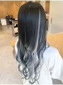 インナーカラー×シルバーブルー
