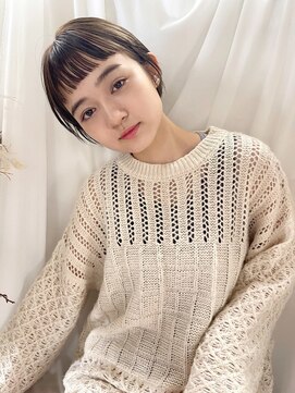 ディッセンバー 神宮前(December) 小顔マッシュショートグレージュカラーパーマ20代渋谷原宿神宮前