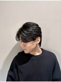 フェザーパーマ　ショート　ツーブロック　センターパート
