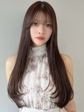 ソラ 広尾店(SORA) ロングレイヤー/顔周りカット/グレージュ