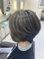 松本平太郎美容室 土浦パートワン(PART1)&nbsp;白髪ぼかしハイライトショート　40代50代60代　土浦