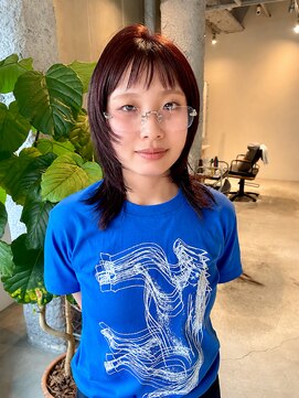 ロカリタ キョウト 河原町三条店(ROCAReTA kyoto) ハッシュカット　ボルドーカラー　シャギーバング