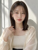 ノア(NOA) 【NOA】ミディアムレイヤー×シースルーバングブラウンベージュ