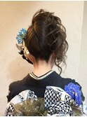 成人式の髪型【着物 夜会巻きアレンジヘアスタイル】