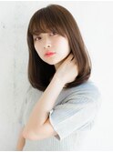 暗髪でも大人可愛い切りっぱなしボブ☆relian青山