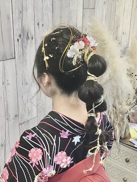 ヘアースペース ムーン(Hair Space MOON) 編みおろし、水引、金伯、早朝のヘアセットと着付けお任せ下さい