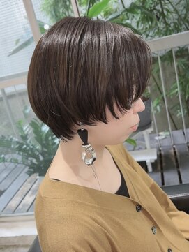 ツムグ 代官山店(TUMUGU) 白髪ぼかしマッシュボブ大人可愛いアースカラーサンドベージュ