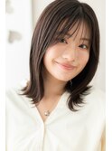 美髪グレージュカラーウェットヘア外ハネくびれミディアムY大宮!