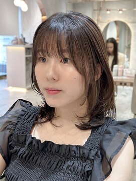 ロンド エスポワール 錦糸町(Lond espoir) ■ 黒髪カタログボブルフネビージュ小顔に見せるヘアワンレン