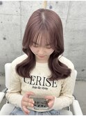 派手すぎないピンクベージュ/ブリーチありカラー