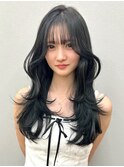レイヤーカット×グレーブラック