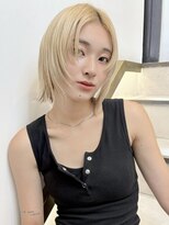 トルネード(TORNADO)&nbsp;切りっぱなしボブ フェイスレイヤーブロンドインナーカラーt828