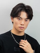 メンズヘアムニ 恵比寿(Men’s hair MUNi)&nbsp;黒髪メンズセンターパートフェザーパーマ毛流れパーマ