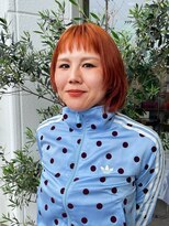 バルス(BLS)&nbsp;【藤枝】オレンジカラー切りっぱなしボブ