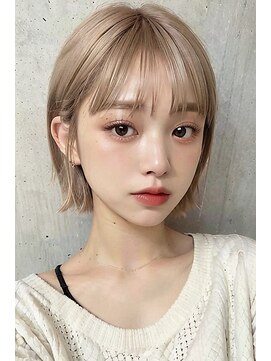 リコヘアー(LiCO HAIR) 韓国顔周りカット×ミルクティーグレージュカラー