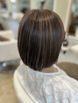 ヘアーデェカラー(hair de KOLOR) 【つくば】脱白髪染めハイライトヘア×大人ボブスタイル