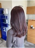 ワインレッドレイヤーカット