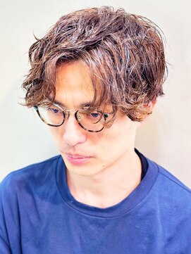 インタークロス 20代30代40代メンズショートセンターパートアッシュブラウン