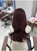 韓国風ブリーチなしダブルカラーワインレッド
