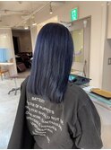 ブリーチ ネイビーブルー ミディアム 切りっぱなし
