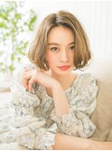 抜け感大人美人くせ毛風小顔切りっぱなしエアリーボブtk北浦和