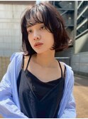 ショート ボブ 前髪カット アッシュグレー 顔周りカット 20代