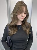 レイヤーカットウルフカットボブグレージュオリーブべージュ