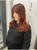 酸性縮毛矯正_艶髪_オレンジベージュカラー
