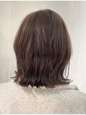 外ハネくびれレイヤーボブオリーブベージュ30代
