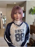 ピンクカラー　ハイトーン　髪質改善　レイヤーカット