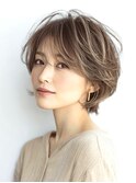 大人ショートレイヤー白髪ぼかし脱白髪染め40代50代60代原宿