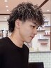 メンズカット+波巻きパーマ  