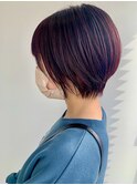 ピンクブラウンの2wayショートボブ