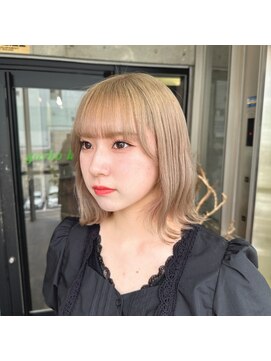 ガルボヘアー 名古屋栄店(garbo hair) ハイトーン10代20代ミルクティーベージュケアブリーチ