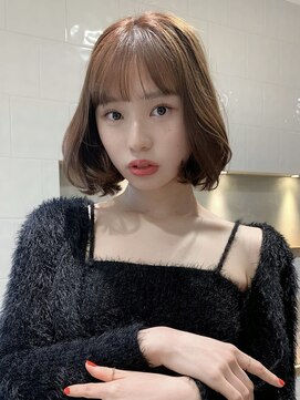 アリュウル 表参道(ALLURE) 柔らかベージュカラー＊憧れ韓国ボブ タンバルモリ耳掛けボブ