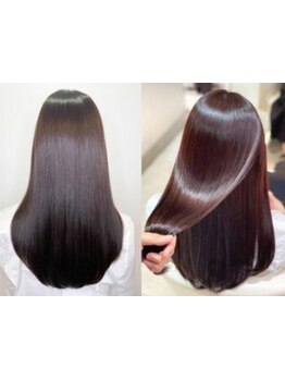 【髪質改善ミネコラ&オージュアTr×縮毛矯正】《New-Line》独自の究極ミネコラ×オージュアで潤艶感UP◎