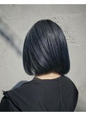 ネイビーブルー×ボブ
