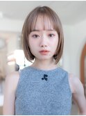 20代30代大人可愛いレイヤーボブ/前髪/丸顔/切りっぱなしボブ
