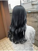 ブリーチなし+ブルーブラック