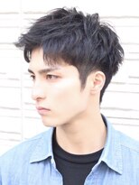 ハレ ヘアサロン(Hale hair salon) Haleビジネススパイキーショートニュアンスパーマブルーブラック