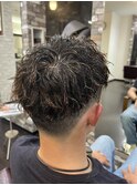 緩めツイストスパイラルパーマ波巻きパーマメンズパーマ20代30代