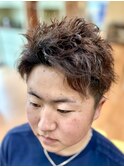 【夏パーマ】アップバングスパイキーショート