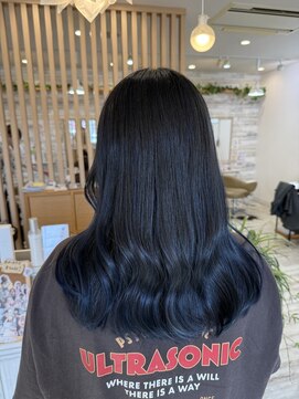 フゥカ 売市店(fuka) ネイビーカラー×ネイビーブルーカラー×髪質改善トリートメント