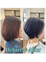 ヘアアンドアイラッシュ ココアンジェ くりえいと宗像店(Coco Ange)&nbsp;やわらかショートボブ