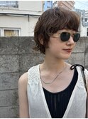 小顔マレットヘア◎暗髪でも透明感ウルフパーマ