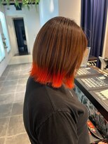 アース 郡山コスモス通り店(HAIR&MAKE EARTH)&nbsp;オレンジカラー×ボブ