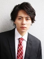 好感度メンズパーマ爽やかビジネスウルフ人気◎ミディアム髪型