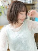 濡れ髪フェザーバング小顔前下がりロングボブb大宮20代30代40代