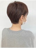 大人かわいい★ショートヘア耳かけショートグレージュ束感ボブ